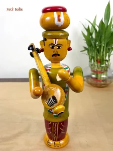 Handcrafted GI TAGGED ETTIKOPAKKA Wooden Statue